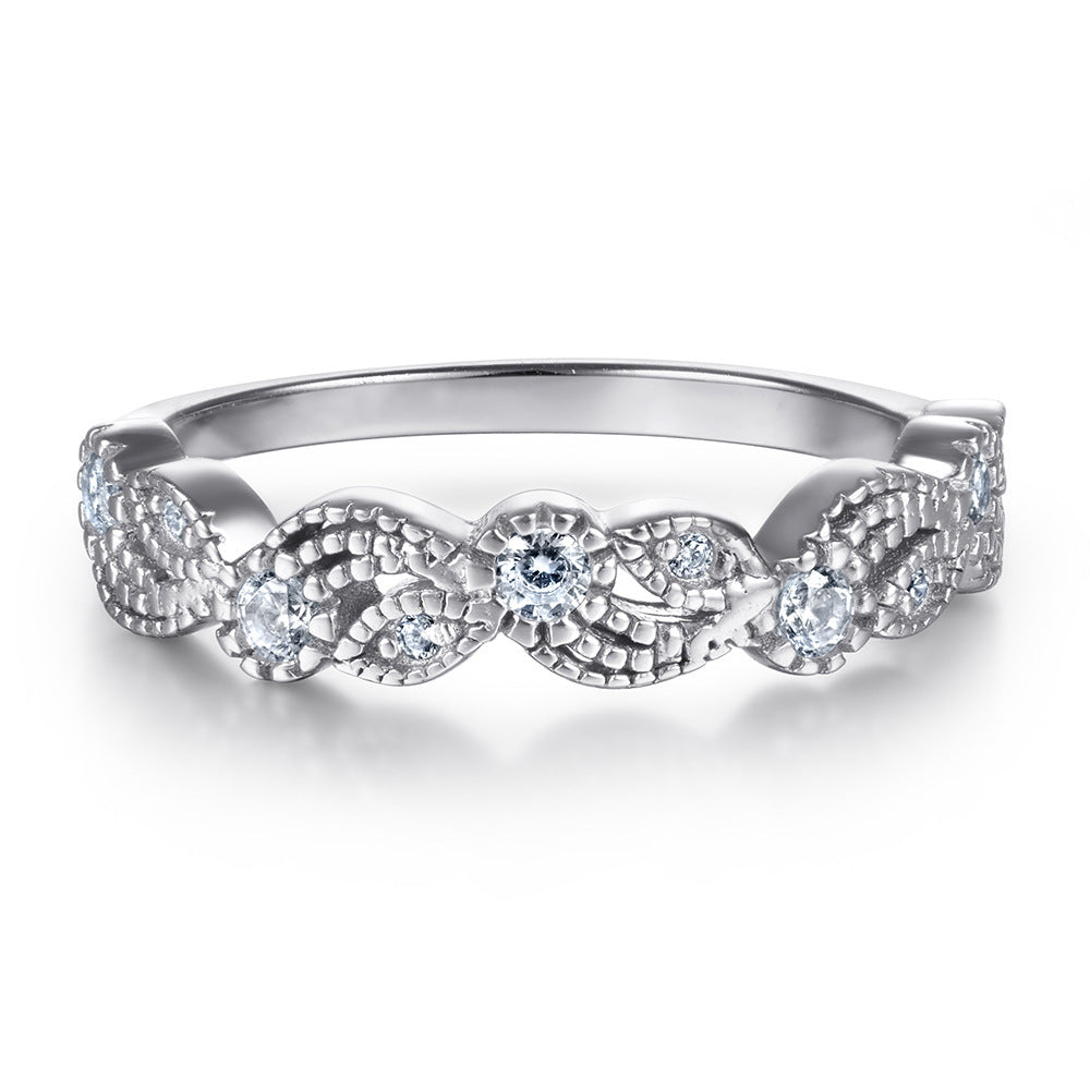 Womens Ring Set Geometric Design Rings Sterling Silver Diamond Ring Set Fashion Jewelry Gift For Women Jewelry