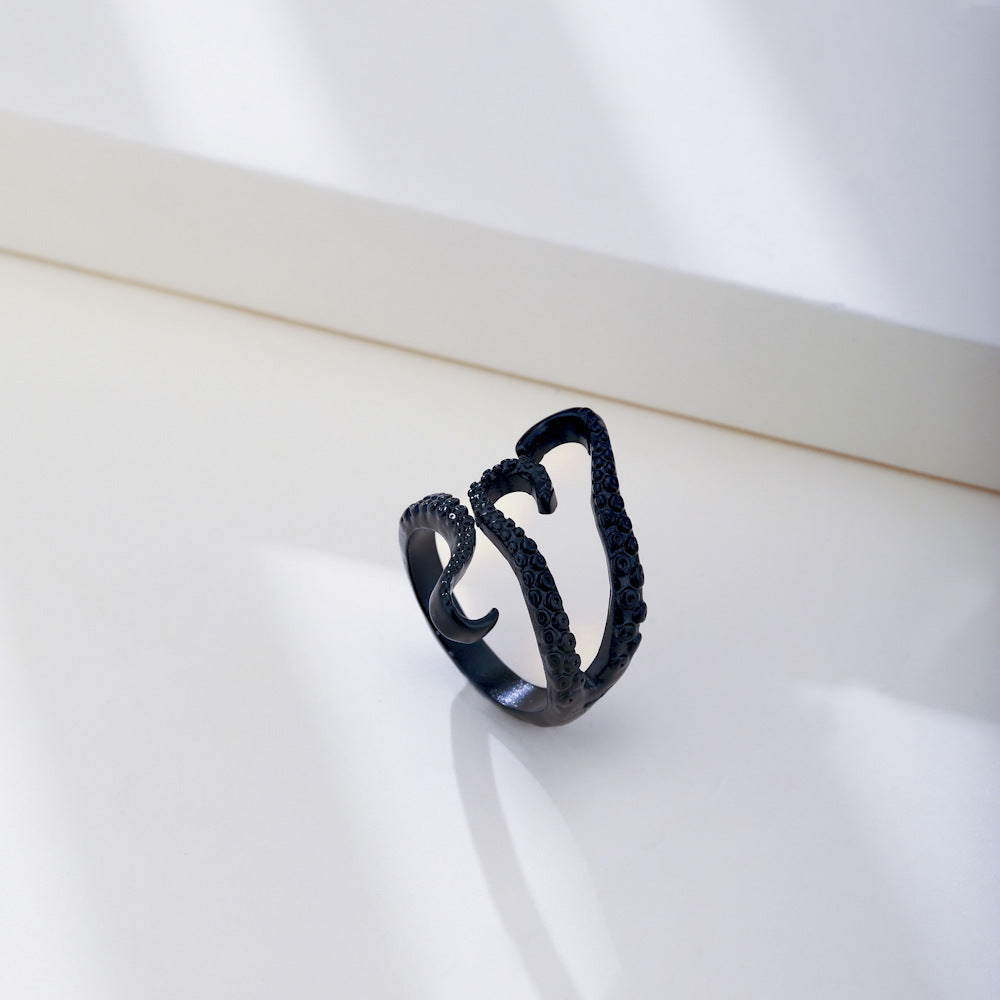 Unisex Octopus Ring Adjustable Tentacle Design Geometric Animal Ring Alloy Electroplated Fashion Jewelry Rings