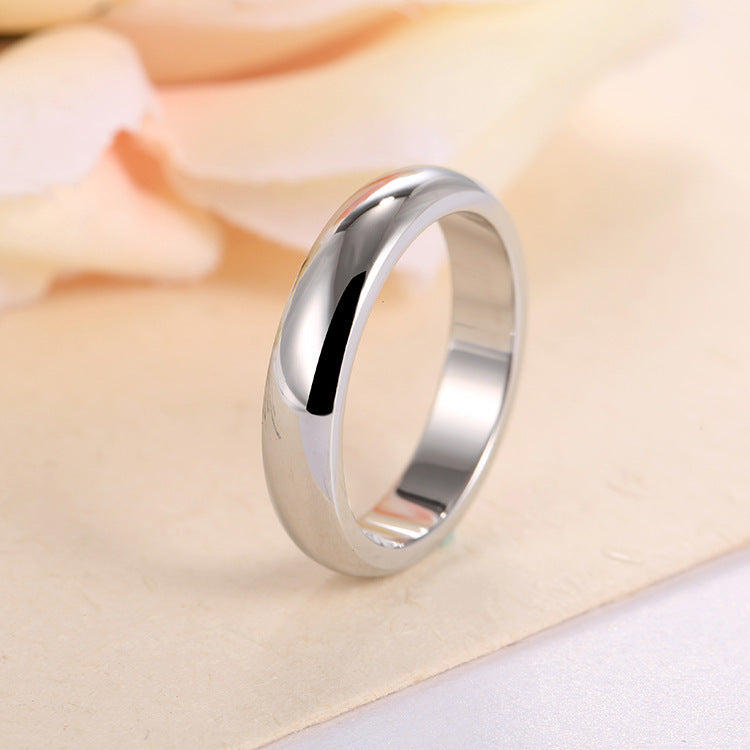 Titanium Steel Ring Glossy Electroplated Band For Couple Jewelry Rose Gold Tone Stunning Design For Couple Gift