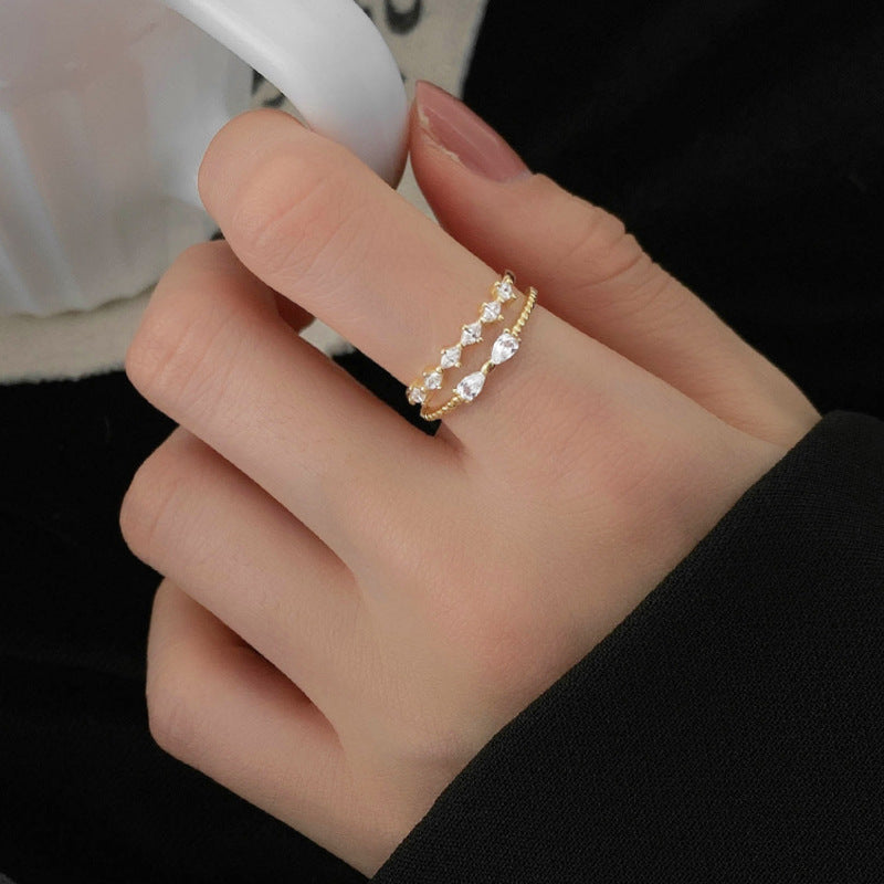 Elegant Bow Ring Adjustable Opening Band Korean Design Silver Bowknot Jewelry For Women Girls Party Gift Trend