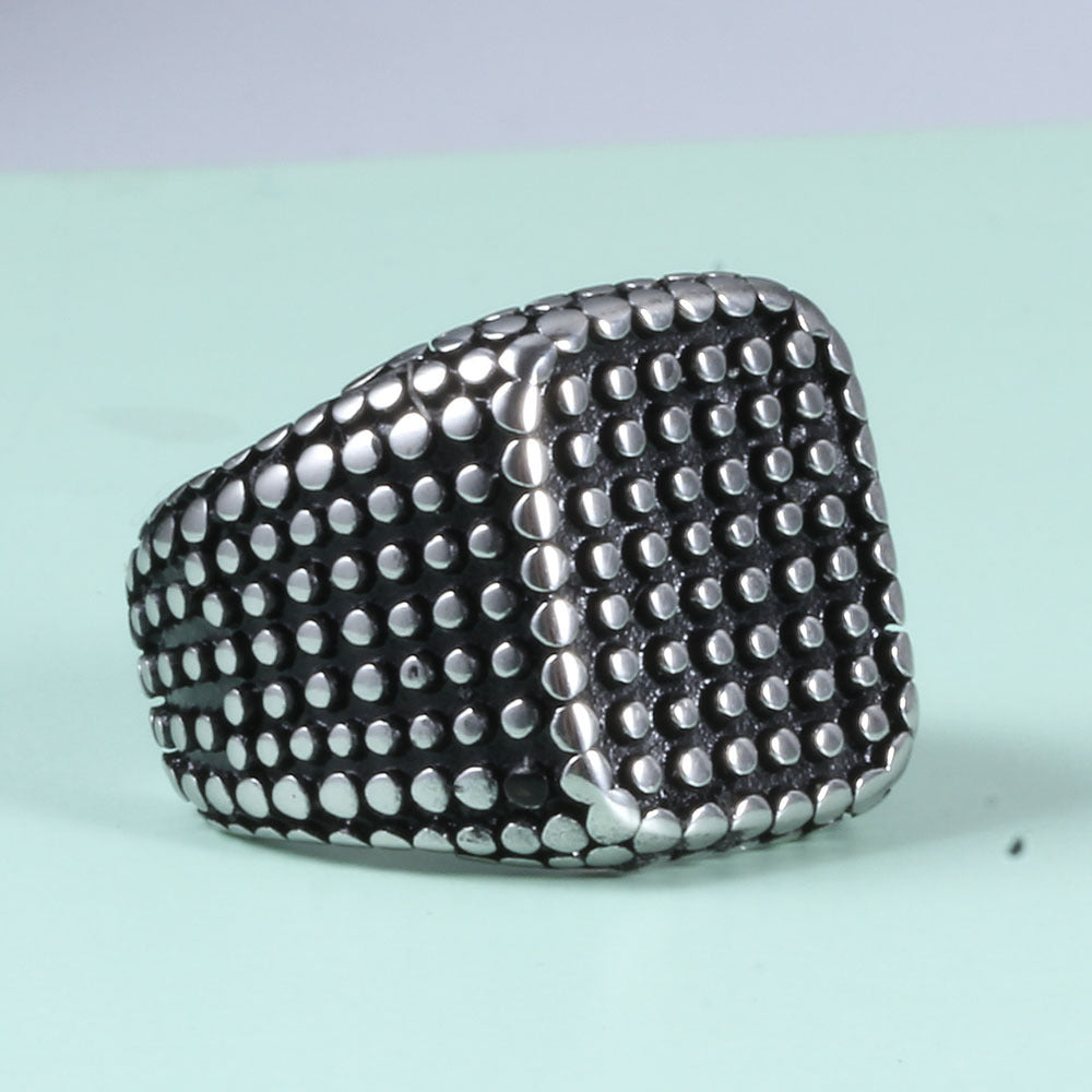 Stainless Steel Studded Ring For Men Geometric Hip Hop Style Jewelry Sizes 8 9 10 11 12 13 With Electroplating