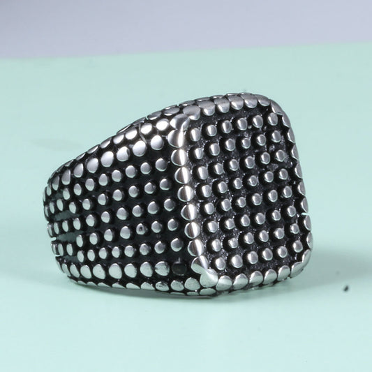 Stainless Steel Studded Ring For Men Geometric Hip Hop Style Jewelry Sizes 8 9 10 11 12 13 With Electroplating
