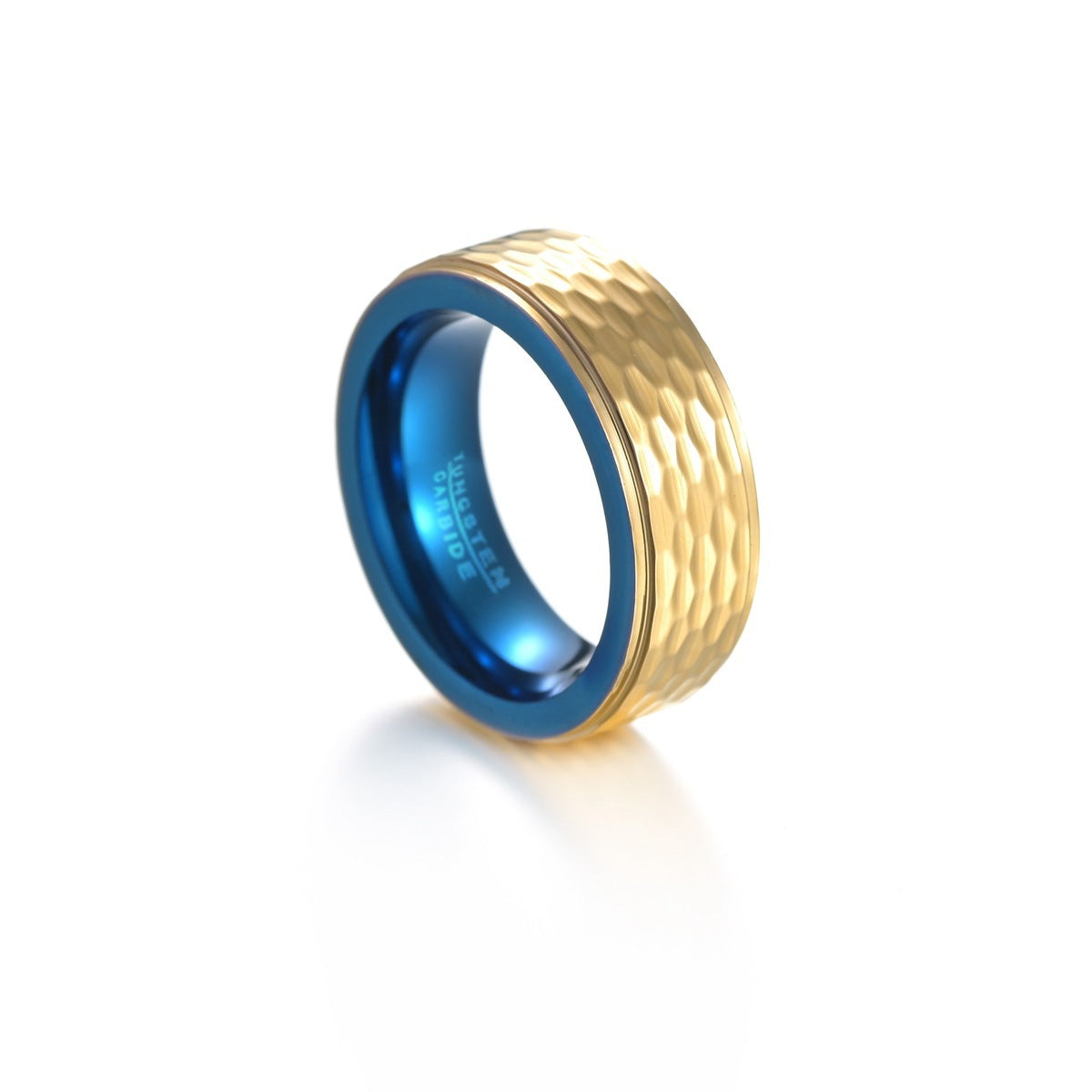 Hammer Pattern European And American Men's Tungsten Steel Ring