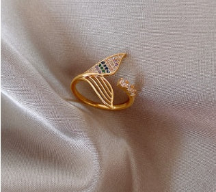 Real Gold Plating Cats Eye Rabbit Ring Alloy Jewels For Women Korean Style And Dainty Design Fashion Accessory