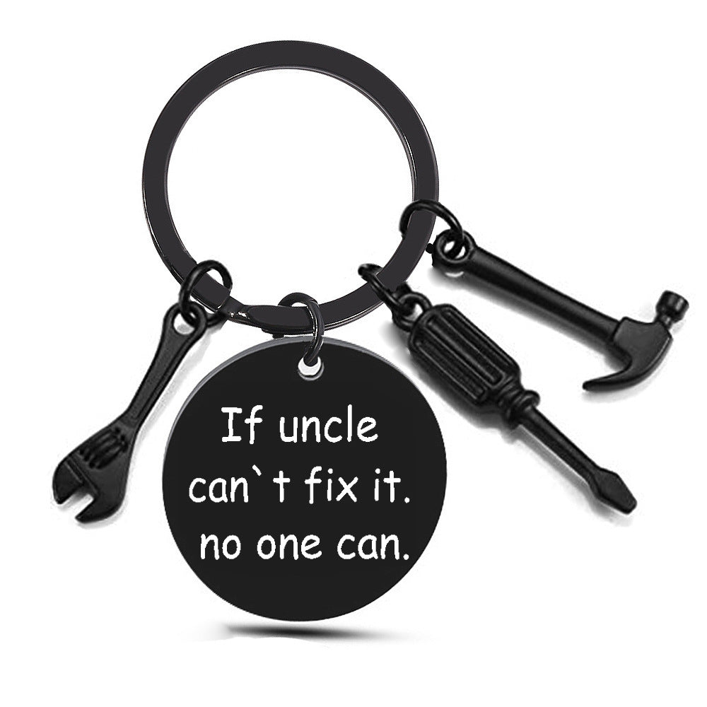 Hammer Keychain Gift For Dad Papa Grampa Uncle Stainless Steel Key Ring Metal Key Chain Father Day Gift Unique