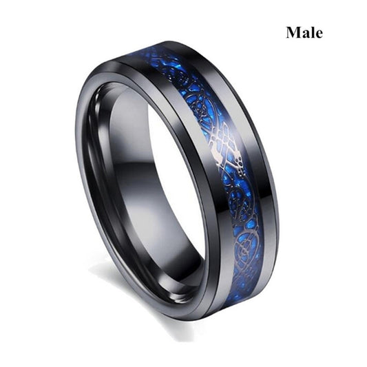 Couple Rings For Women And Men Geometric Alloy Rings With Blue Gem Inlay And Fashion Diamond Design For Couples