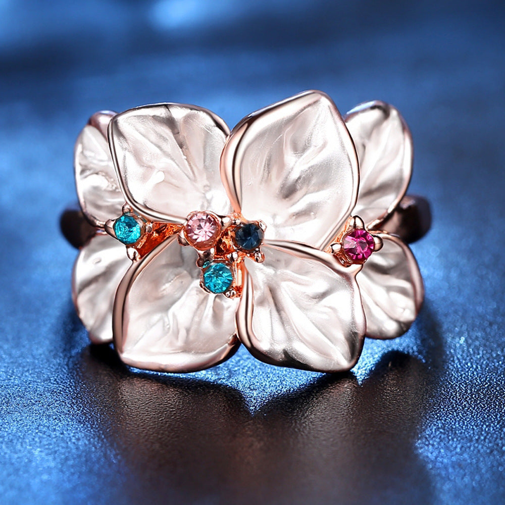 Geometric Design Copper Ring For Women Electroplated Jewelry European Inspired Fashion Accessory Timeless Style