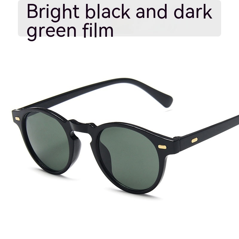 Mens Small Frame Retro Sunglasses For Travel Fashion And Party Hip Hop Rivet Eyewear With Point Rivets Distinctive Look