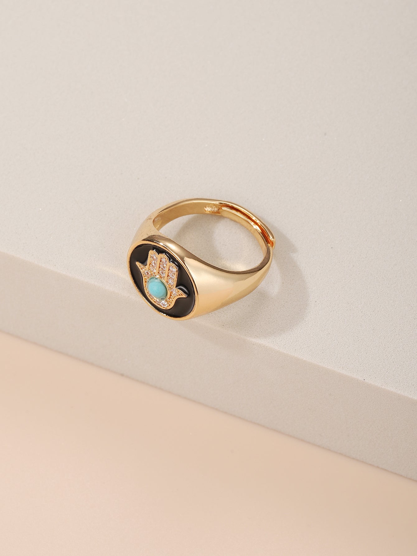 Elegant Coppery Zircon Geometric Ring for Women Electroplated Jewelry Everyday Wear Fashion Accessory Suitable