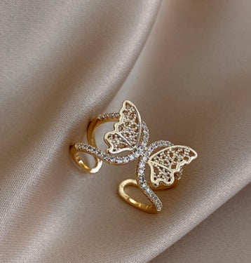 Geometric Copper Ring With Bee Design European American Fashion Statement Jewelry Fishbone Ring Golden Elegant