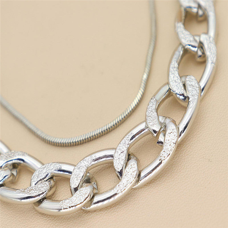 Women Bracelet Set Retro Irregular Pattern European Geometric Alloy Snake Chain Bangle for Women Elegant Gifts