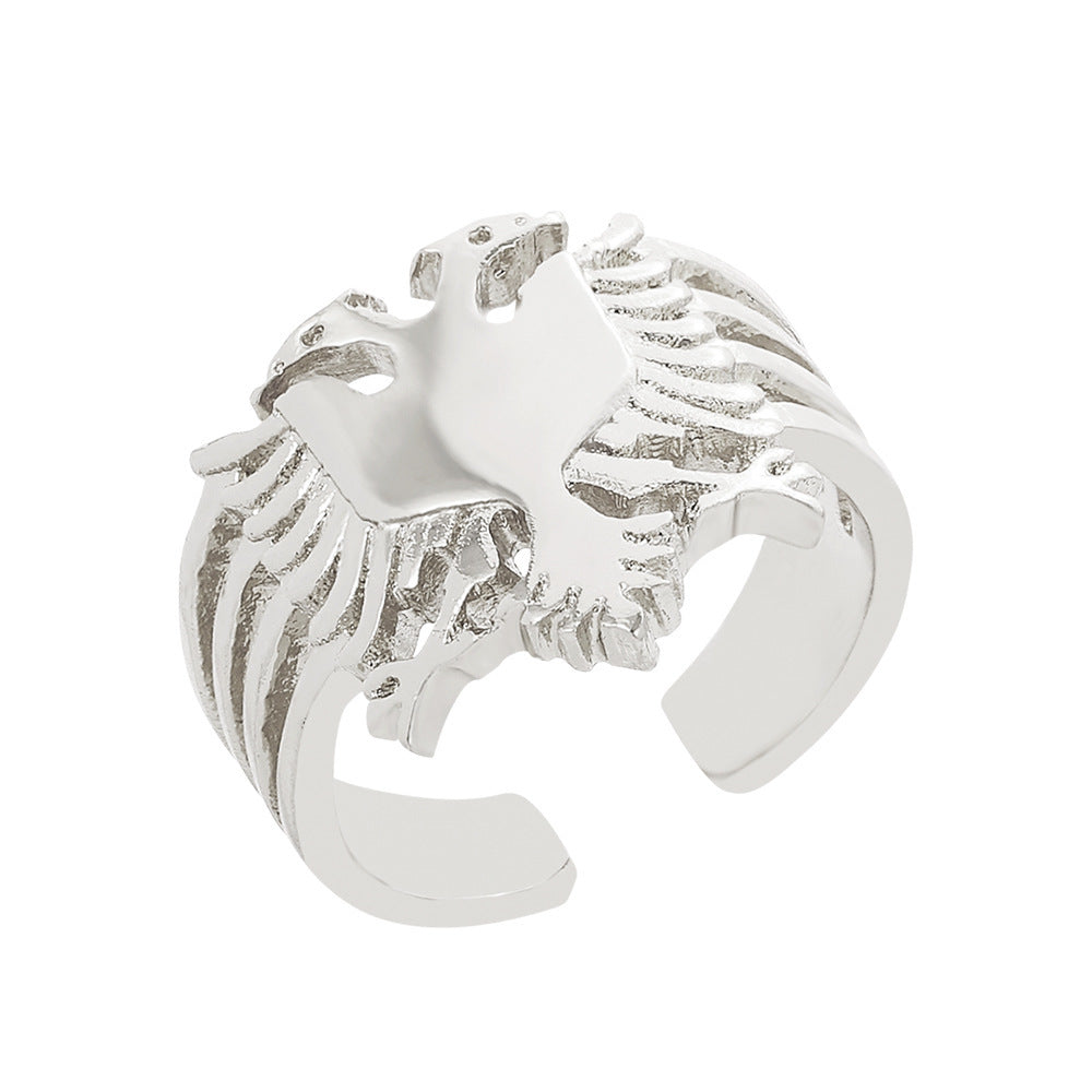 Mens Eagle Ring Fashion Geometric Ring Electroplated Finish High Quality Design Statement Ring For Men Fashion