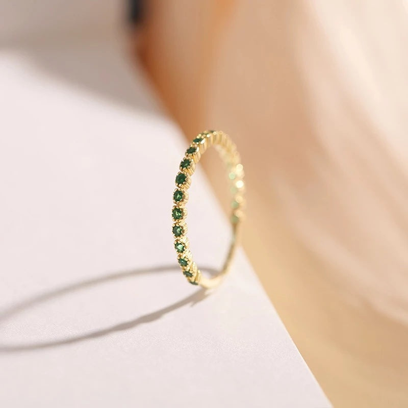 Adjustable Ring 14K Gold Plated Copper Band Geometric Lattice Design Zircon Stones Jewelry For Women And Girls