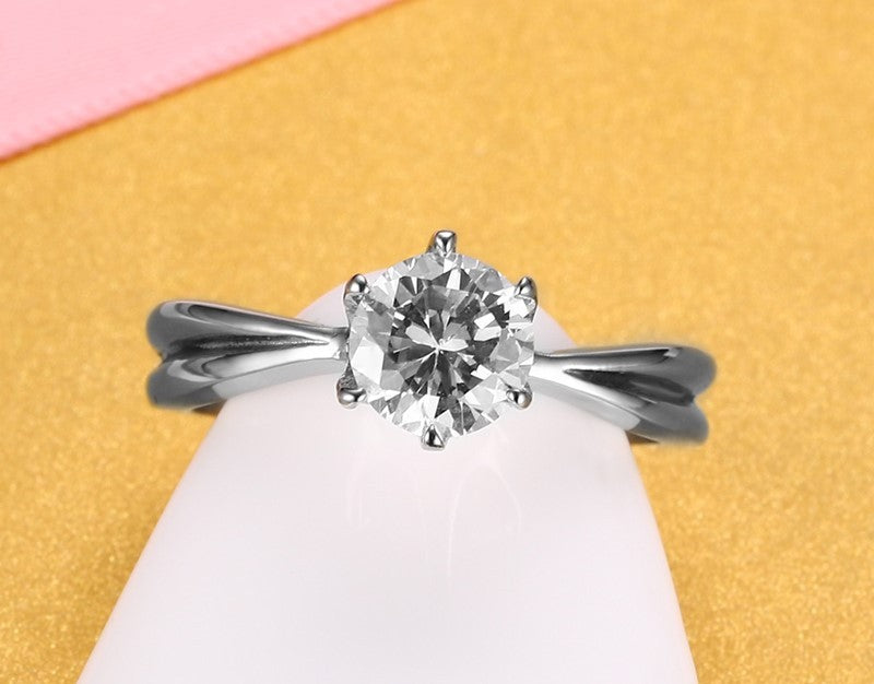 Women Titanium Steel Crown Ring With Diamond For Stylish Everyday Wear Jewelry Accessory Elegant For Any Occasion