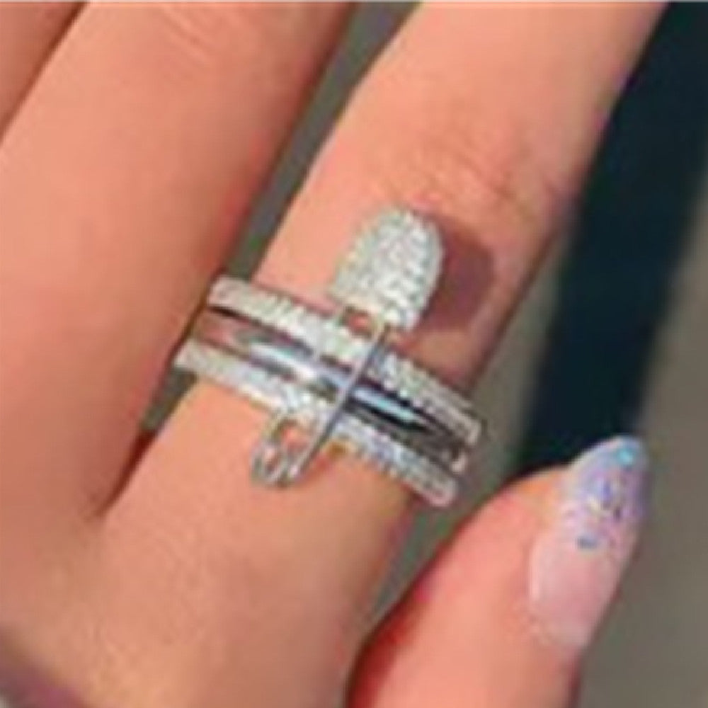 Unisex Index Finger Ring White Gold Electroplated Brass Knuckle Ring For Women And Men Fashion Ring Trend Ring