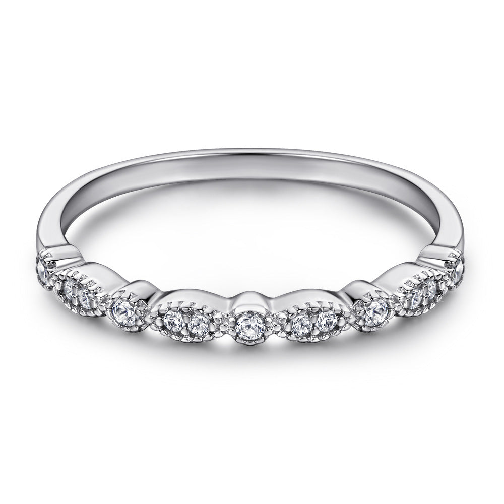 Womens Sterling Silver Rings Set Drop Shape Design European American Inspired Fashion Jewelry For Women Lineup