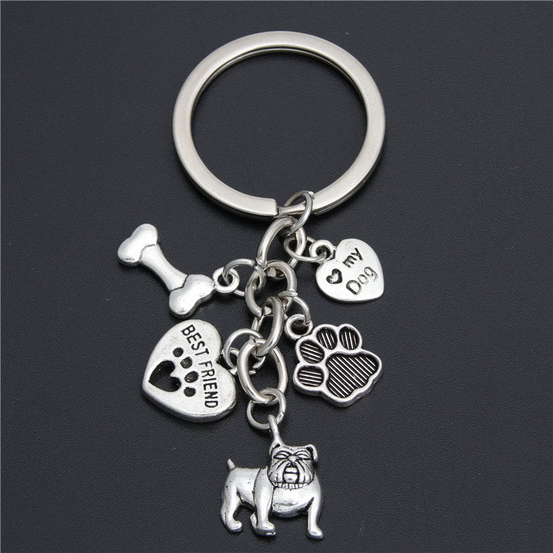 Womens Heart Keychain Cute Animal Design Small Dog Key Ring Zinc Alloy For Handbags Purses Backpacks For Women