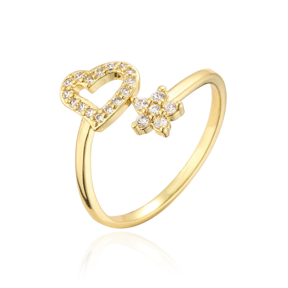 Copper Zirconia Micro Set Ring Electroplated Finish in Gold Tone or Silver Tone Fashion Jewelry Elegant Daily Shine