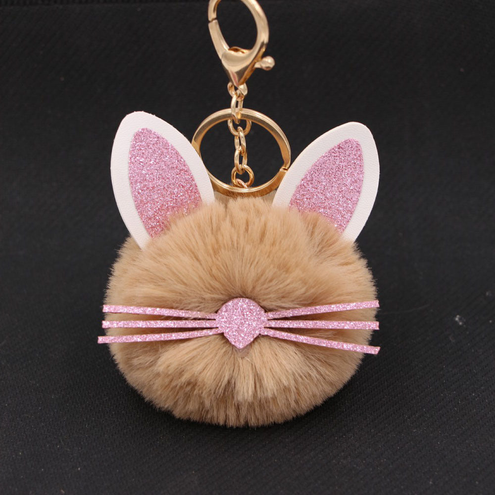 Plush Kitten Keychain Cute Cat Pendant Alloy Key Ring Women Adorable Bag Charm Accessory Trendy Gift Ideas Cat