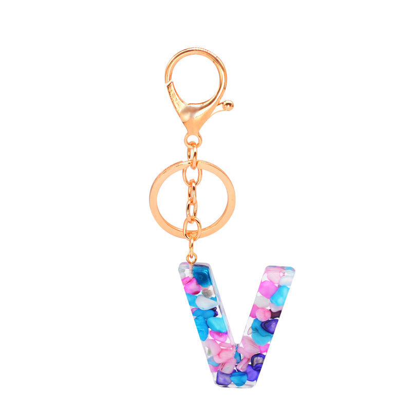 Epoxy Letters Keychain Unisex Initial Pendant Alphabet Charm Decoration With Individual Packaging Epoxy Letters Keychain