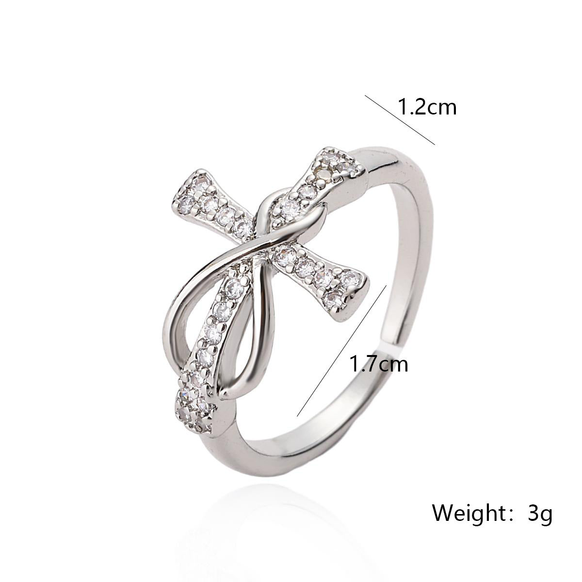 Copper Plating Ring with Cross for Women Simple Design
