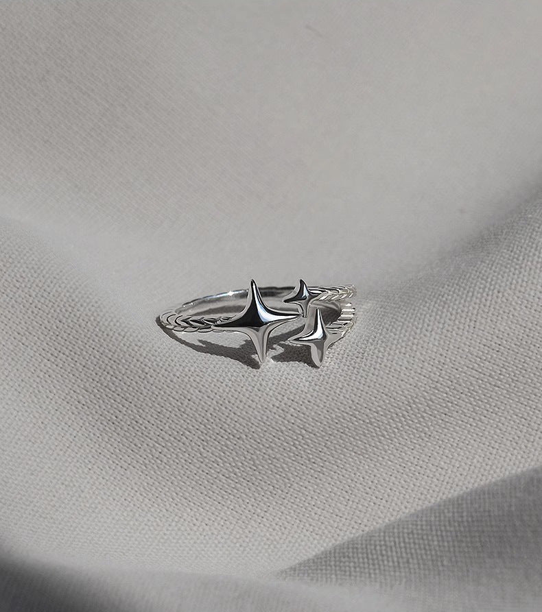 Womens Eight Pointed Star Ring Open Adjustable Alloy Electroplated Jewelry Fashion Accessory For Everyday Look