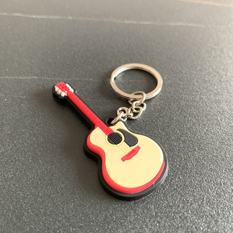 Musical Instrument Keychain Resin Miniature Replica Pendant Ukulele Guitar Violin Colorful Zither Lute Ukulele