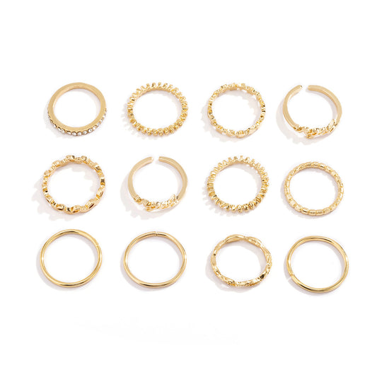 Womens Alloy Ring Set Fashion Letter Star Rings Elegant Jewelry For Women Everyday And Special Occasions Gifts