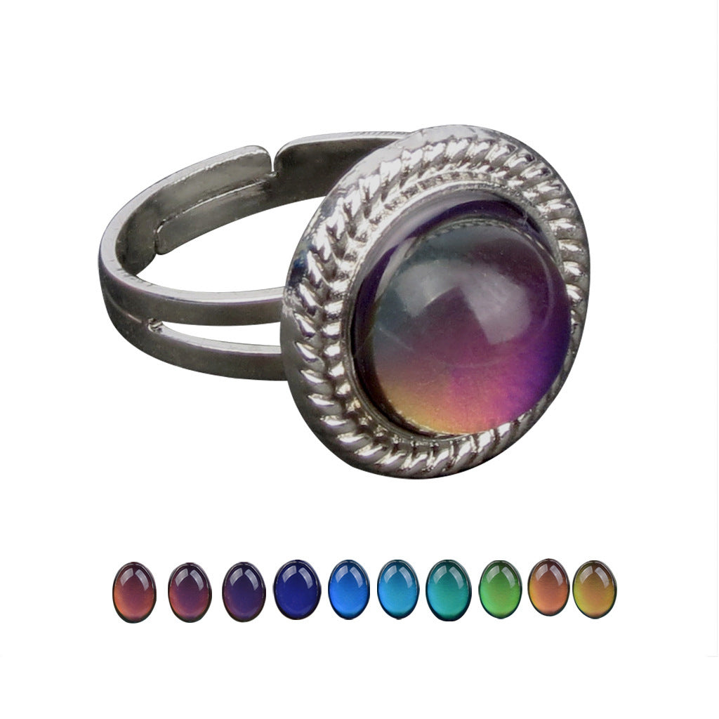 Womens Adjustable Ring With Drop Shape Gemstone Electroplated Zinc Alloy Metal Acrylic Gem Retro Palace Flower