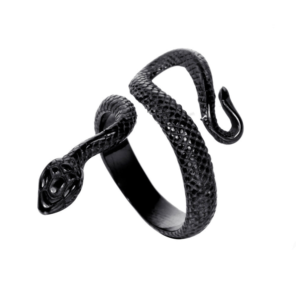 Adjustable Snake Ring Unisex Zodiac Animal Design Retro Metal Ring Punk Style Ring For Men And Women Unisex Zodiac