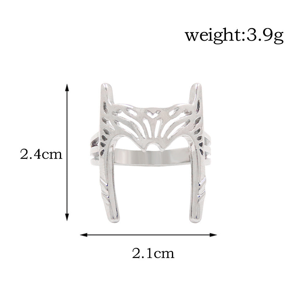 Unisex Adjustable Alloy Geometric Ring Electroplated Impression Fashion Ring for Women and Men Elegant Fashion