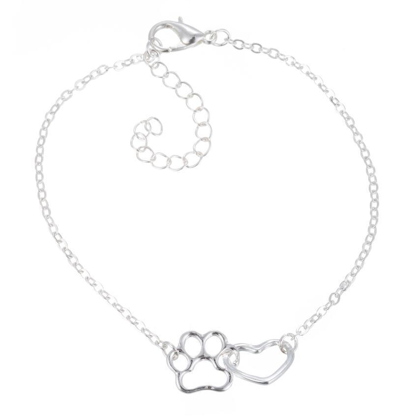 Copper Heart Paw Print Bracelet For Animal Lovers Gift For Men And Women Fashion Jewelry Elegant Everyday Wear