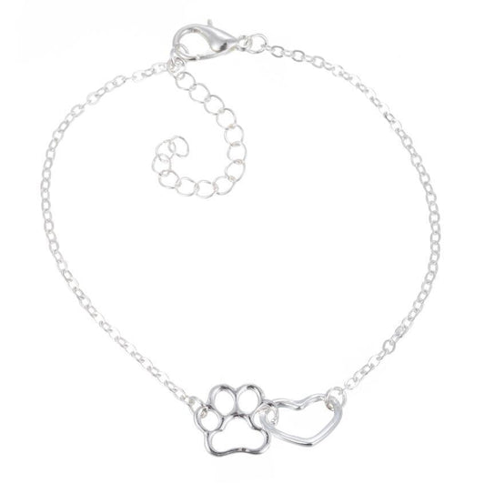 Copper Heart Paw Print Bracelet For Animal Lovers Gift For Men And Women Fashion Jewelry Elegant Everyday Wear