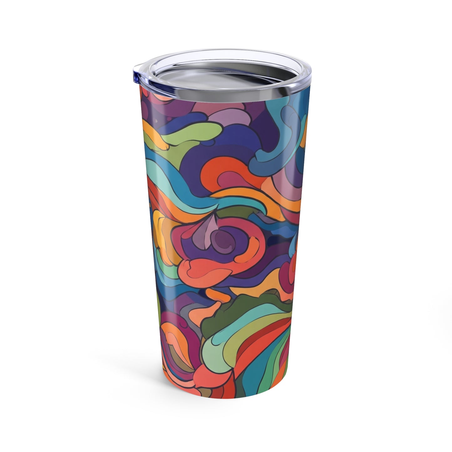 20oz Stainless Steel Print Tumbler With Double Wall Vacuum Insulation Leak Proof Construction For Hot Or Cold