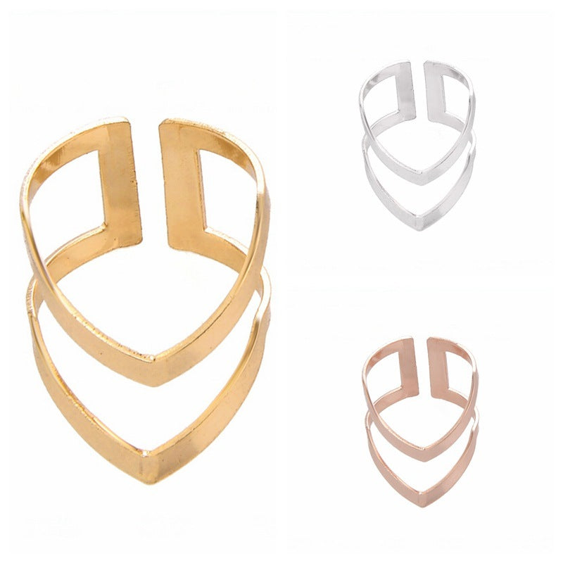 Adjustable Open Ring Double V Wire Copper Ring For Women