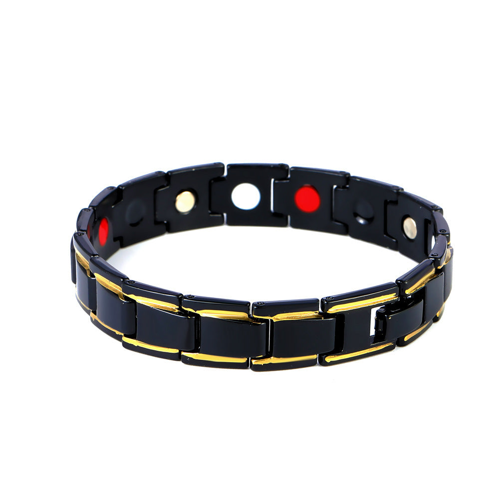 Mens Magnetic Clasp Geometric Alloy Bracelet Detachable Electroplated Jewelry For Men Fashion Accessory Modern Style