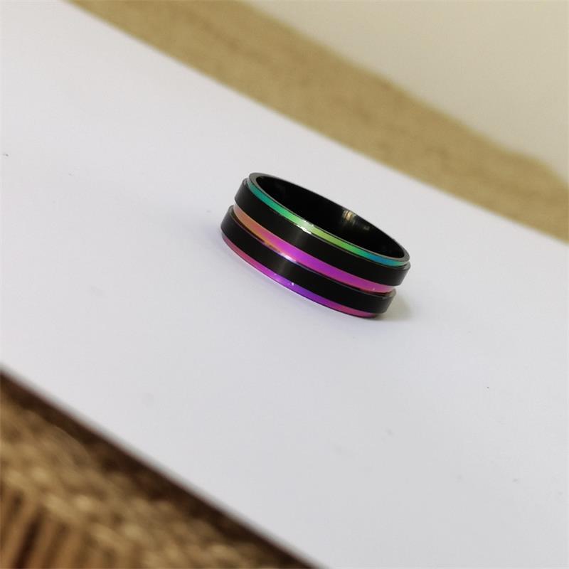 Stainless Steel Ring Unisex Colorful Band Gift Jewelry