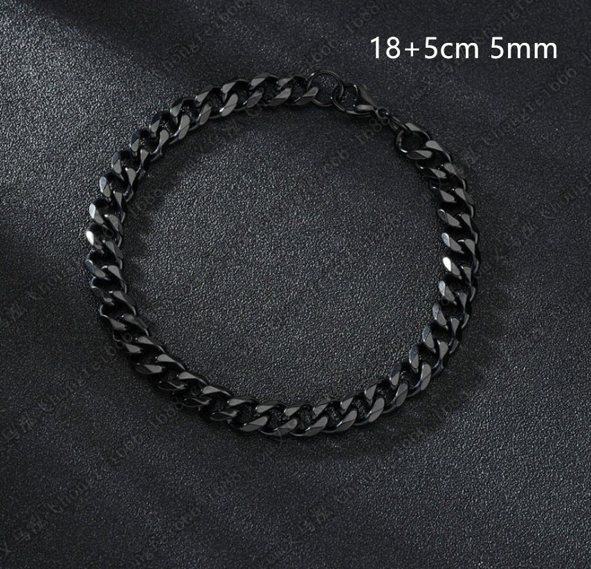 Stainless Steel Cuban Link Bracelet 5mm Wide 18cm Plus 5cm Extension Durable Everyday Wear Ideal Gift For Him Today