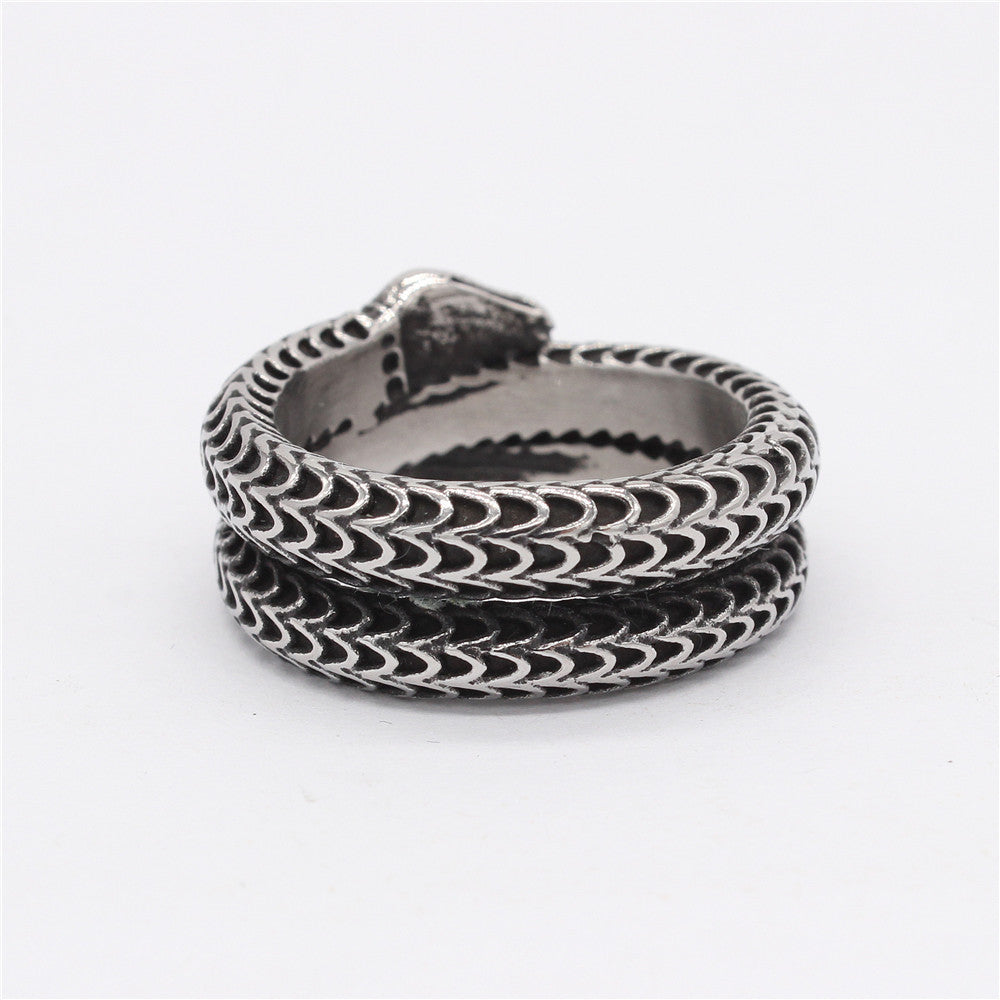 Gothic Snake Head Ring Unisex Titanium Steel Durable Jewelry Accessory Bold Design Statement Fashion For Men Women