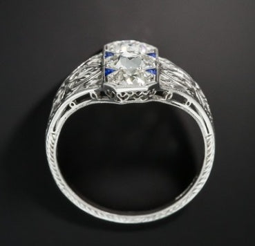 Copper Triangle Zircon Inlaid Ring With Three Stones Blue Topaz Style Jewelry Setting Copper Zircon Trio Shine