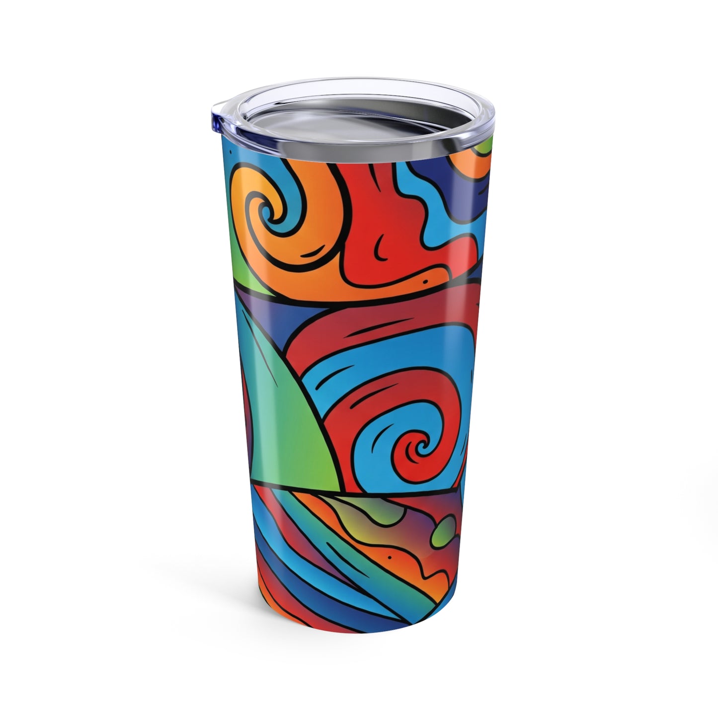 20oz Stainless Steel Tumbler With Printed Graphics Double Wall Vacuum Insulated Leak Proof Hot Cold Travel Coffee