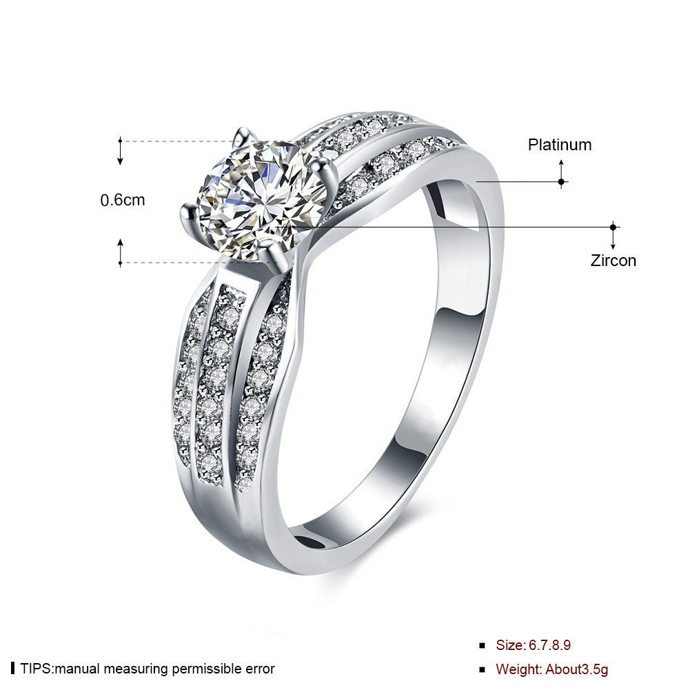 Explosionproof Zircon Couple Ring Eight Claw Heart Jewelry For Europe And United States Modern Gift For Couple