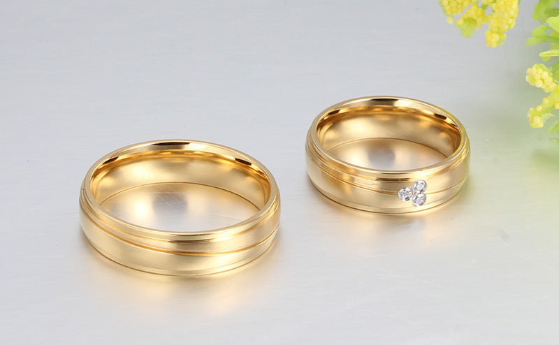 Titanium Steel Gold Plated Ring Electroplated Finish Jewelry For Everyday Wear Hypoallergenic Comforts For Men