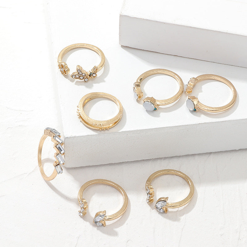 Womens Butterfly Flower Jewelry Set Electroplated Alloy 7 Piece European American Design Fashion For Women USA