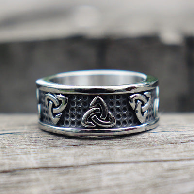Mens Vintage Celtic Viking Geometric Ring Electroplated Alloy Band European American Fashion Gift Holiday Gift