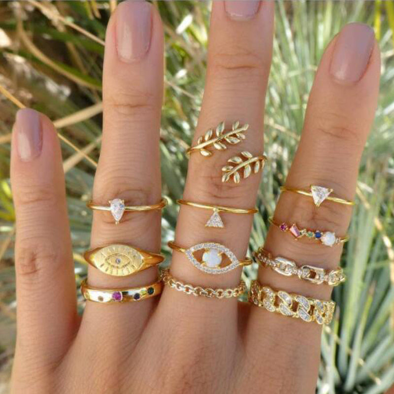 Women Alloy Ring Set Stackable Rings For Daily Wear Knuckle Rings Collection Fashion Rings For Women And Girls
