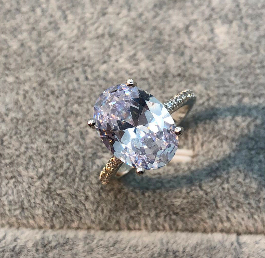 Elegant Diamond Ring for Women Copper Geometric Stylish Jewelry Gift for Anniversary Celebration and Milestone