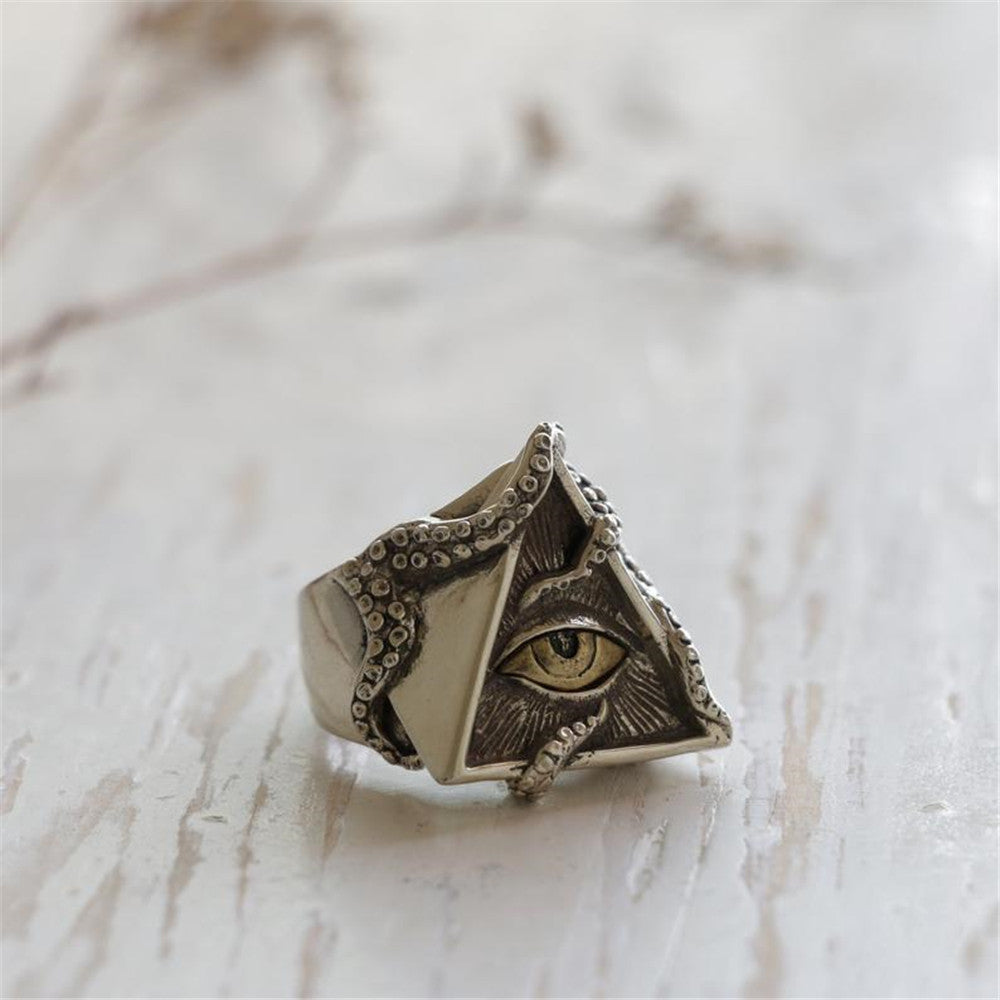 Eye of Horus Ancient Egyptian Ring Electroplated Alloy Fashion Statement Ring Individually Packed Polished Look