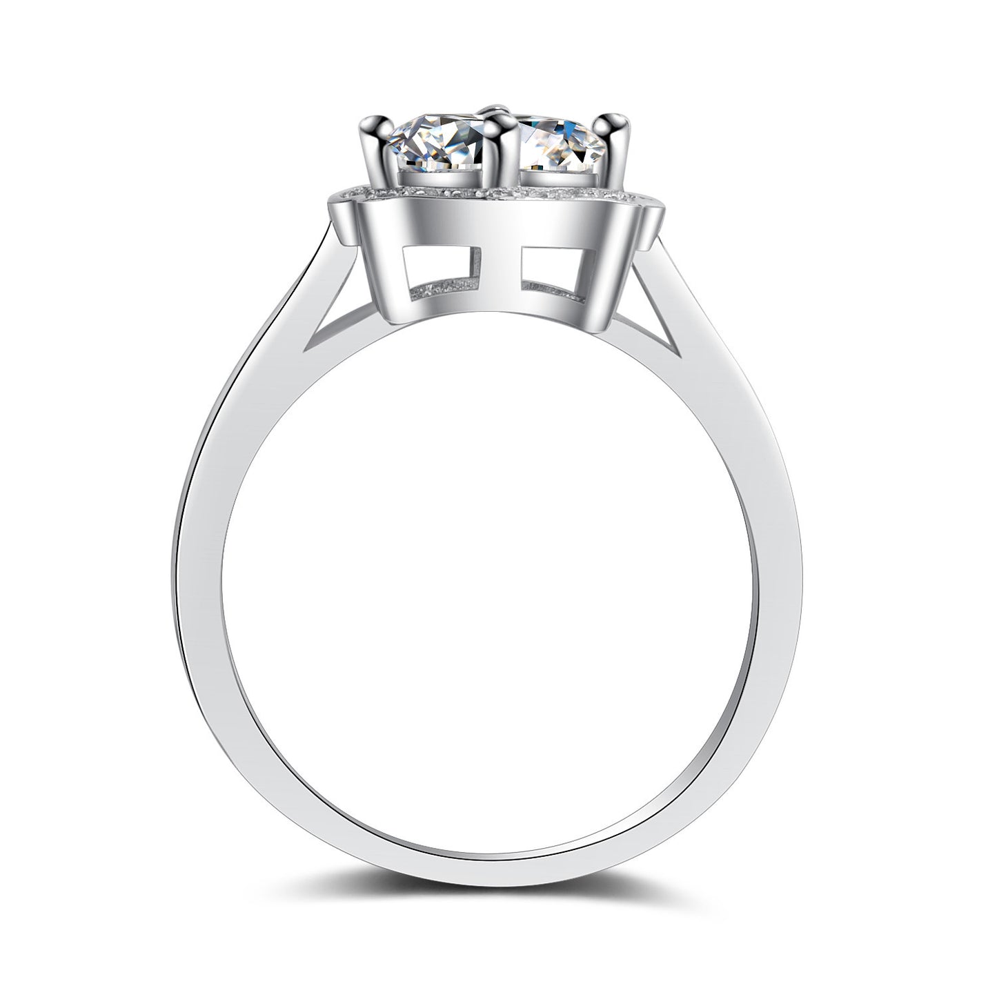 Womens Crown Ring 1.25 Carat Stone Cupronickel White Gold