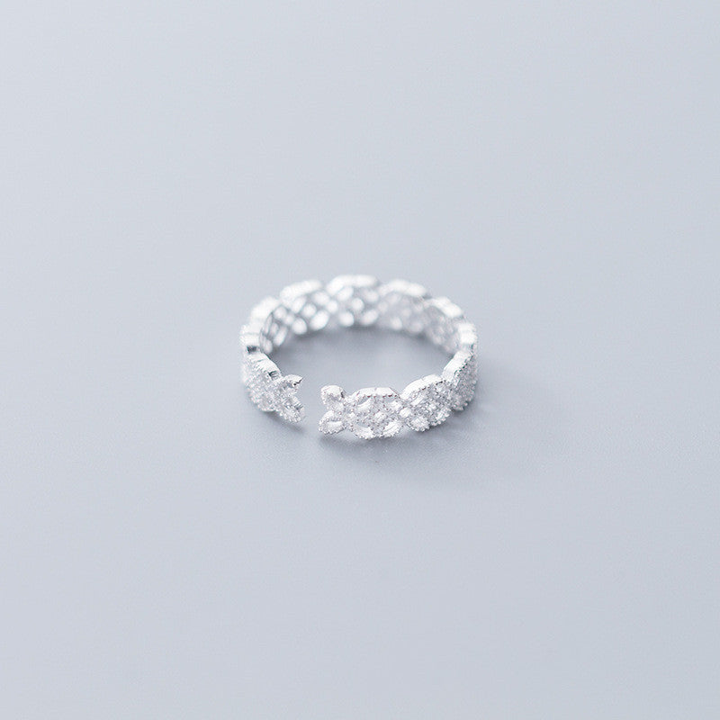 Silver Four Leaf Flower Ring For Index Finger Womens Fashion Jewelry Elegant Floral Design Statement Ring For Occasions